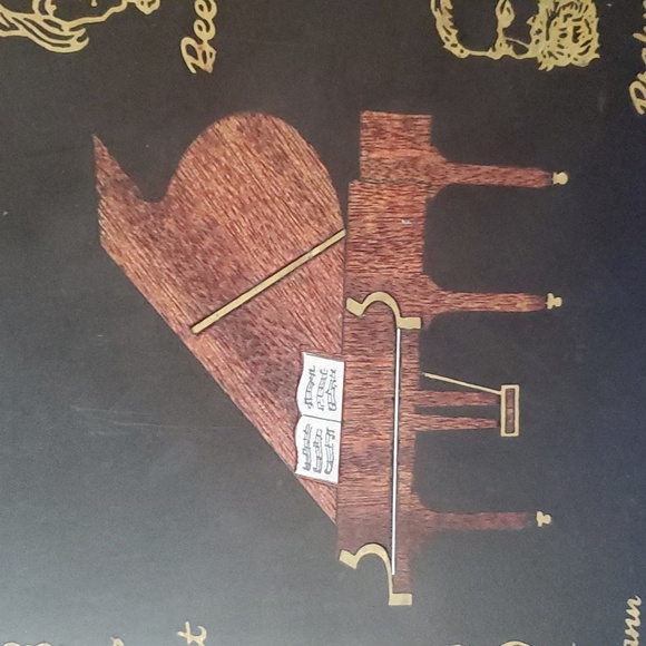 VTG. COUROC OF MONTEREY INLAID SERVING TRAY SYMPHONY COMPOSERS GRAND PIA… - Picture 11 of 12